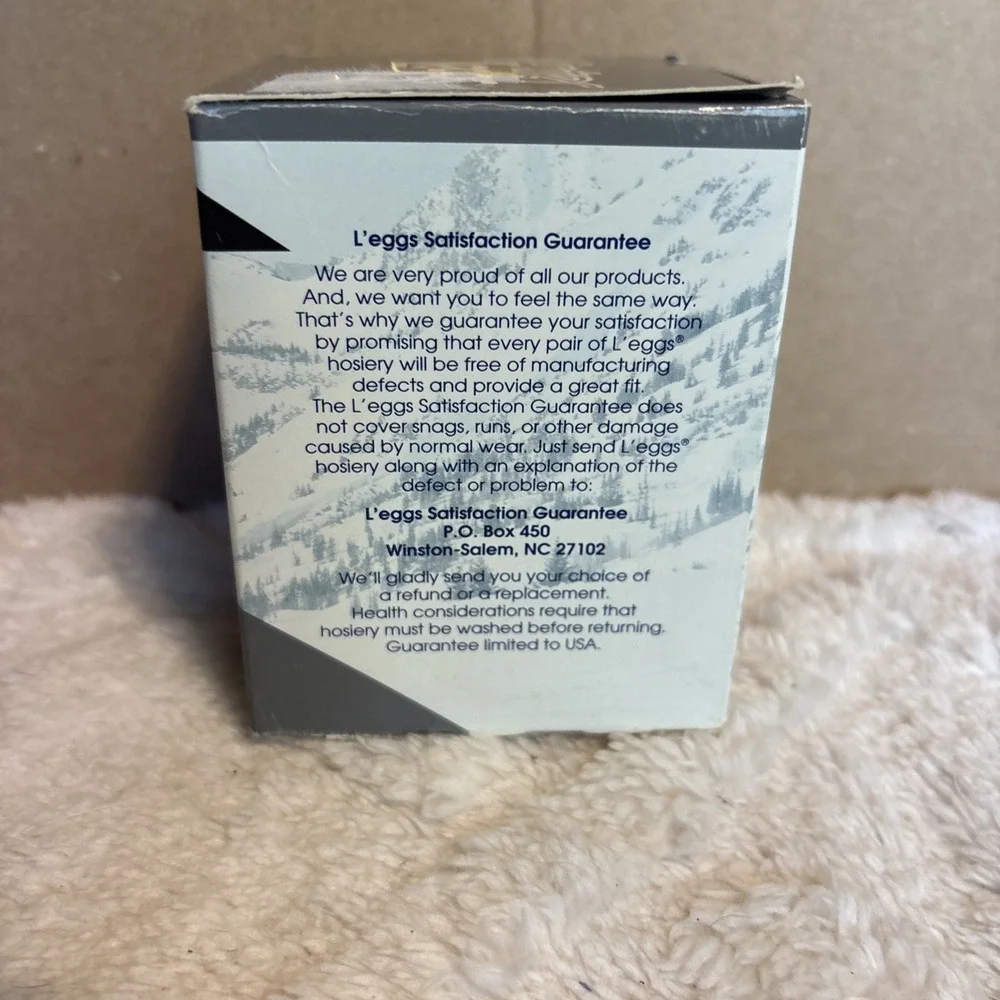 Vtg L'eggs Winter L'eggs Control Top Pantyhose Black Size B